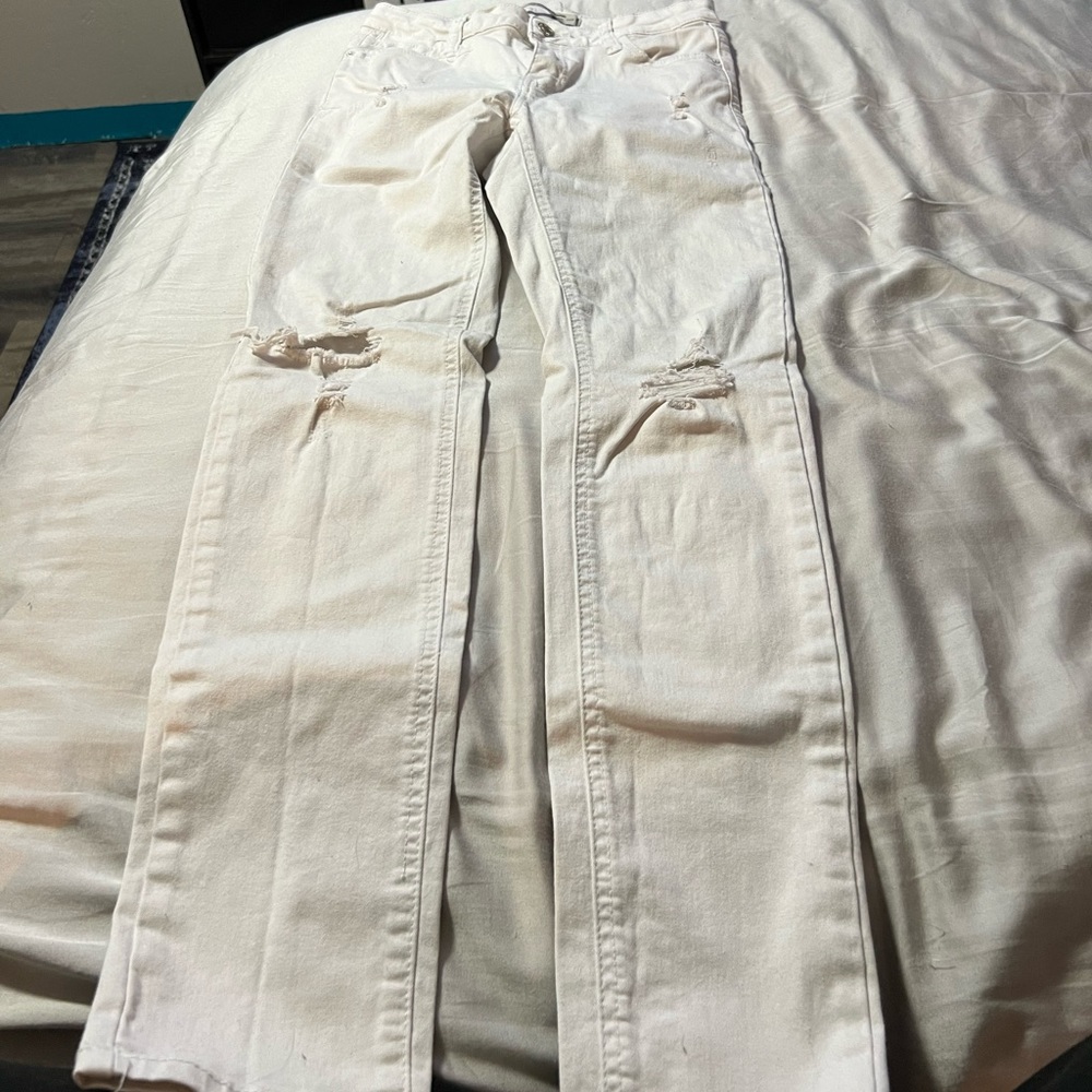 White womens jeans